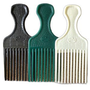 Vintage GOODY Plastic Hair Pick Afro Lift Comb Crocodile Textured 6.5" USA Lot